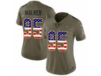Women Nike Los Angeles Rams #95 Tyrunn Walker Limited Olive/USA Flag 2017 Salute to Service NFL Jersey