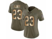 Women Nike Miami Dolphins #23 Jay Ajayi Limited Olive/Gold 2017 Salute to Service NFL Jersey