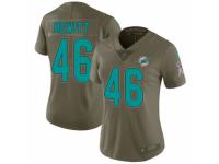 Women Nike Miami Dolphins #46 Neville Hewitt Limited Olive 2017 Salute to Service NFL Jersey
