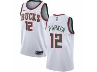 Women Nike Milwaukee Bucks #12 Jabari Parker Swingman White Fashion Hardwood Classics NBA Jersey