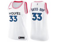Women Nike Minnesota Timberwolves #33 Keita Bates-Diop Swingman White-Pink Fashion NBA Jersey