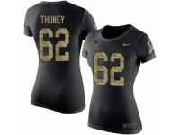 Women Nike New England Patriots #62 Joe Thuney Black Camo Salute to Service T-Shirt