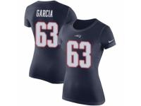 Women Nike New England Patriots #63 Antonio Garcia Navy Blue Rush Pride Name & Number T-Shirt