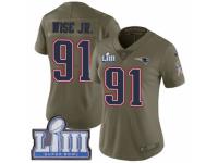 Women Nike New England Patriots #91 Deatrich Wise Jr Limited Olive 2017 Salute to Service Super Bowl LIII Bound NFL Jersey