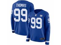 Women Nike New York Giants #99 Robert Thomas Limited Royal Blue Therma Long Sleeve NFL Jersey