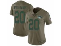 Women Nike New York Jets #20 Marcus Williams Limited Olive 2017 Salute to Service NFL Jersey