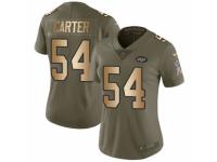 Women Nike New York Jets #54 Bruce Carter Limited Olive/Gold 2017 Salute to Service NFL Jersey