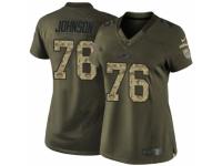 Women Nike New York Jets #76 Wesley Johnson Limited Green Salute to Service NFL Jersey