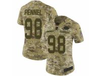 Women Nike New York Jets #98 Mike Pennel Limited Camo 2018 Salute to Service NFL Jersey