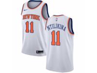 Women Nike New York Knicks #11 Frank Ntilikina White NBA Jersey - Association Edition