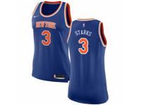 Women Nike New York Knicks #3 John Starks Royal Blue NBA Jersey - Icon Edition