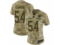 Women Nike Oakland Raiders #54 Emmanuel Lamur Limited Camo 2018 Salute to Service NFL Jersey
