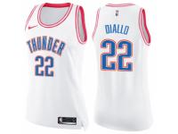Women Nike Oklahoma City Thunder #22 Hamidou Diallo Swingman White-Pink Fashion NBA Jersey