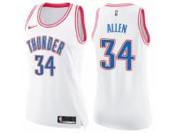 Women Nike Oklahoma City Thunder #34 Ray Allen Swingman White/Pink Fashion NBA Jersey