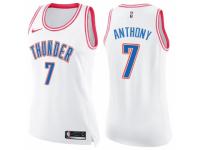 Women Nike Oklahoma City Thunder #7 Carmelo Anthony Swingman White/Pink Fashion NBA Jersey