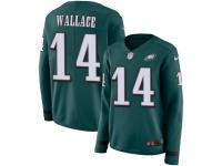 Women Nike Philadelphia Eagles #14 Mike Wallace Limited Green Therma Long Sleeve NFL Jersey