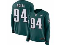 Women Nike Philadelphia Eagles #94 Haloti Ngata Limited Green Therma Long Sleeve NFL Jersey