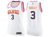 Women Nike Phoenix Suns #3 Jared Dudley Swingman White/Pink Fashion NBA Jersey