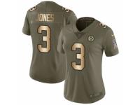 Women Nike Pittsburgh Steelers #3 Landry Jones Limited Olive/Gold 2017 Salute to Service NFL Jersey