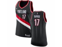 Women Nike Portland Trail Blazers #17 Ed Davis  Black Road NBA Jersey - Icon Edition