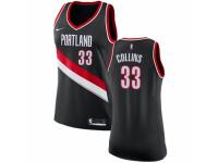 Women Nike Portland Trail Blazers #33 Zach Collins  Black Road NBA Jersey - Icon Edition