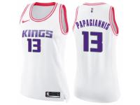 Women Nike Sacramento Kings #13 Georgios Papagiannis Swingman White/Pink Fashion NBA Jersey
