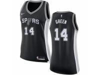 Women Nike San Antonio Spurs #14 Danny Green Black Road NBA Jersey - Icon Edition