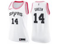 Women Nike San Antonio Spurs #14 Danny Green Swingman White/Pink Fashion NBA Jersey