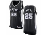 Women Nike San Antonio Spurs #25 Jakob Poeltl Black NBA Jersey - Icon Edition