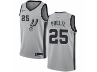 Women Nike San Antonio Spurs #25 Jakob Poeltl Silver NBA Jersey Statement Edition