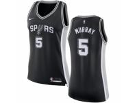 Women Nike San Antonio Spurs #5 Dejounte Murray Black Road NBA Jersey - Icon Edition