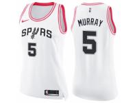 Women Nike San Antonio Spurs #5 Dejounte Murray Swingman White/Pink Fashion NBA Jersey