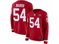 Women Nike San Francisco 49ers #54 Cassius Marsh Limited Red Therma Long Sleeve NFL Jersey