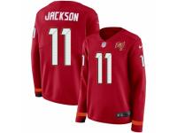 Women Nike Tampa Bay Buccaneers #11 DeSean Jackson Limited Red Therma Long Sleeve NFL Jersey