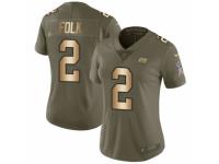 Women Nike Tampa Bay Buccaneers #2 Nick Folk Limited Olive/Gold 2017 Salute to Service NFL Jersey