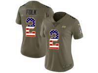 Women Nike Tampa Bay Buccaneers #2 Nick Folk Limited Olive/USA Flag 2017 Salute to Service NFL Jersey