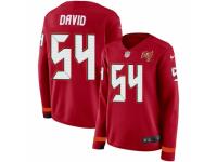 Women Nike Tampa Bay Buccaneers #54 Lavonte David Limited Red Therma Long Sleeve NFL Jersey