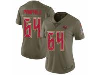 Women Nike Tampa Bay Buccaneers #64 Kevin Pamphile Limited Olive 2017 Salute to Service NFL Jersey