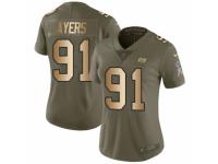 Women Nike Tampa Bay Buccaneers #91 Robert Ayers Limited Olive/Gold 2017 Salute to Service NFL Jersey