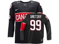 Women Nike Team Canada #99 Wayne Gretzky Premier Black Third 2014 Olympic Hockey Jersey