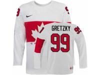 Women Nike Team Canada #99 Wayne Gretzky Premier White Home 2014 Olympic Hockey Jersey