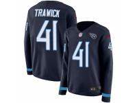 Women Nike Tennessee Titans #41 Brynden Trawick Limited Navy Blue Therma Long Sleeve NFL Jersey
