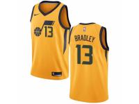 Women Nike Utah Jazz #13 Tony Bradley  Gold NBA Jersey Statement Edition