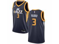 Women Nike Utah Jazz #3 Ricky Rubio  Navy Blue Road NBA Jersey - Icon Edition