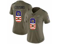 Women Nike Washington Redskins #8 Kirk Cousins Limited Olive/USA Flag 2017 Salute to Service NFL Jersey