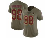 Women Nike Washington Redskins #98 Matthew Ioannidis Limited Olive 2017 Salute to Service NFL Jersey