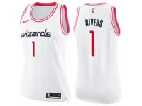 Women Nike Washington Wizards #1 Austin Rivers Swingman White-Pink Fashion NBA Jersey