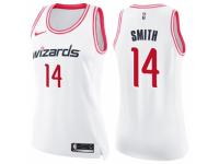 Women Nike Washington Wizards #14 Jason Smith Swingman White/Pink Fashion NBA Jersey