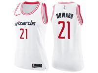 Women Nike Washington Wizards #21 Dwight Howard Swingman White-Pink Fashion NBA Jersey