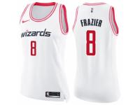 Women Nike Washington Wizards #8 Tim Frazier Swingman White/Pink Fashion NBA Jersey